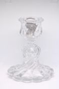 Baccarat crystal candle holder with bambous swirl