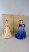 2 Coalport Bone China Lady Figurines, Beverley and Anne, boxed