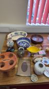 Assorted ceramics, wooden stand and domestic miscellanea