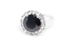 Limiter edition sterling silver ring set with blac