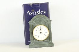 Aynsley green marble-effect mantel clock, boxed