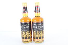 2 Bottles of Seagram’s 100 Pipers De Luxe Scotch Whisky