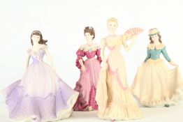 A group of Coalport porcelain lady figurines