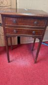 Mahogany Two-Drawer Side Table