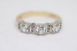 14ct gold ring set with cz stones Weight 3.2g Size