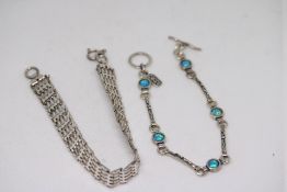 2 Silver bracelets Weight 22g