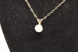 9ct Gold chain & cz pendant