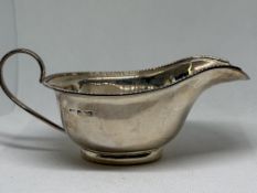 Silver gravy boat with early Sheffield hallmarks W