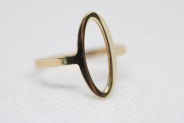 9ct Gold ring Size L Weight 1.1g