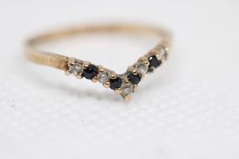 9ct Gold wish bone ring Size I