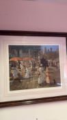 Framed limited-edition colour print, Paris street scene, signed C. Roger (679/950)