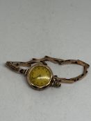 9ct Rose gold case & bracelet ladies watch - not c