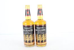 2 Bottles of Seagram's 100 Pipers De Luxe Scotch Whisky