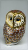 Royal Crown Derby Imari-pattern owl paperweight