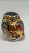 Royal Crown Derby Imari Porcelain Owl Paperweight