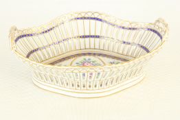A Dresden reticulated porcelain basket