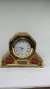 Royal Crown Derby Old Imari bone china quartz mantel clock