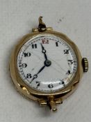 9ct Gold cased ladies wristwatch without strap, no