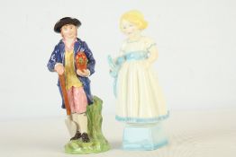 2 Royal Worcester Bone China Figurines, Including 'Monday's Child'