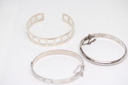 3 Silver bangles Weight 30g