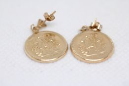 Pair of 9ct gold St George earrings
