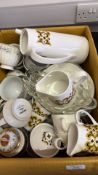 Group of mixed ceramics and pressed glass tablewares