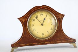 Edwardian inlaid mantle clock