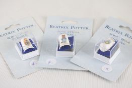 3 Pewter rabbit thimbles