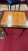 Edwardian oak canteen table with fitted cutlery set