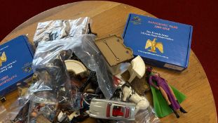 Assorted plastic model figures and accessories, including Expeditionary Force Napoleonic Wars boxes