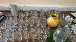 Quantity of Glass Stemware, Vases and Pressed-Glass Bowls