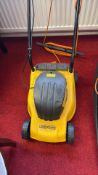 Two electric lawnmowers: LANDXCAPe wheeled mower and Flymo Easi Glide 300V hover mower