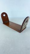Walnut Folding Book Slide with Brass and Steel Bracket, early 20th century