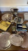 Collection of silver-plated tablewares and cased cutlery
