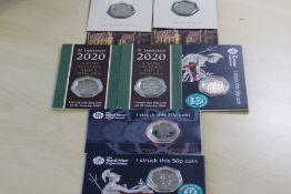 7x Proof royal mint 50p coins