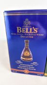 Bell’s Extra Special Old Scotch Whisky decanters, Golden Jubilee 1952–2002 and Christmas 1995,