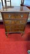 Early 20th century walnut-veneered chest of drawers