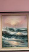 20th Century School: Seascape, signed J. Galley (60cm x 50cm including frame)