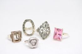 5 Silver rings