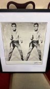 Signed Andy Warhol Ltd Edition Double Elvis lithographic print No. 46/100 (60.5cm x 50cm including