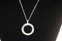 Designer silver chain & pendant set with multiple