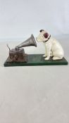 Cast metal “Nipper” and gramophone figural model