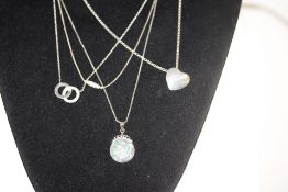 4 Silver chains & pendants