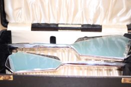 Art deco cased brush & mirror set