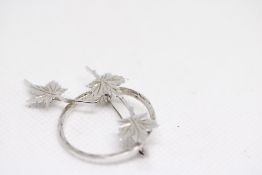 Silver maple leaf brooch