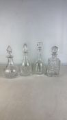 Group of Cut Crystal Decanters
