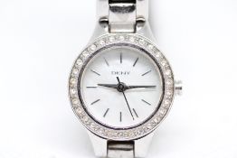 Ladies DKNY Stainless Steel Quartz Watch with Gemm