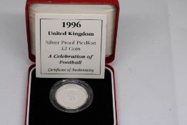 1996 silver proof piedfort £2 coin The celebration