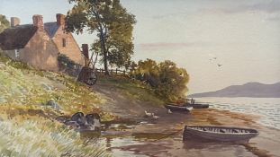 M. Jackson, Coastal Landscape, watercolour on paper, 1906 (37cm x 45cm including frame)