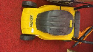 Landscape electric lawnmower with handle and power lead